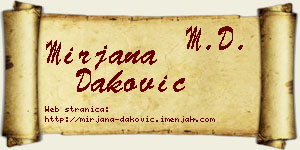 Mirjana Daković vizit kartica